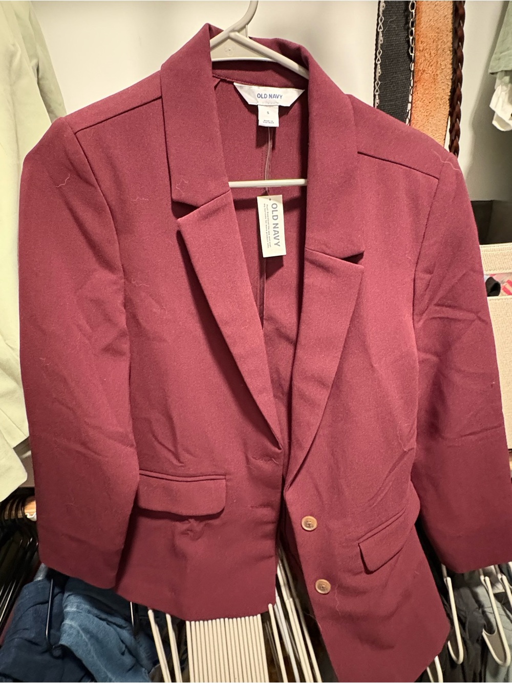 Old Navy Women's Maroon Blazer Jacket